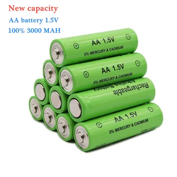 Daweikala Naujas AA baterija 3000 mAh Įkraunamos baterijos 1,5 V AA baterijos Laikrodžiams, pelės, kompiuterių, žaislai t.t.