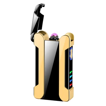 Kūrybinio Vėjo USB Dual Lanko Cigarečių Degiklio LED Meilės Projekcija Metalo Plazmos Cigarų Žiebtuvėlio Naują Kalėdų Vyrų Dovana Dalykėlių