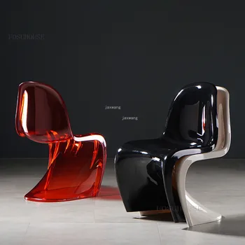 NAUJĄ Šiaurės Valgomojo Kėdės Kūrybos Kristalų Akrilo Plastiko Valgomojo Kėdė Namų Miegamajame Ins Grynųjų Raudona Skaidri Makiažo Kėdė B