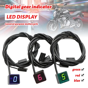 8 Greičio Universalus Motociklas Motociklas Skaitmeninis Pavarų Indikatorius LED Ekranas + Perjungimo Svirtis Magnetas 