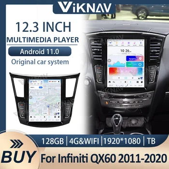 Android 11 Naujausią Tesla 12.3 colių autoradio stereo automobilio multimedijos grotuvo Infiniti QX60 2011-2020 m. automobilių GPS navigacijos headunit
