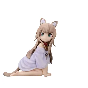 12cm Anime Cat Lady Mano Katė Yra Miela Mergina, Sojos pupelių Miltai Nuleidimo PVC Veiksmų Skaičius, Žaislų Lėlės Modelio Dovanos