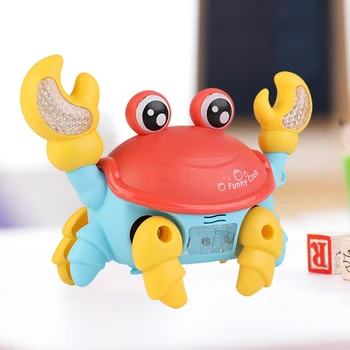 Nuskaitymo Krabų Žaislas su Šviesos Muzika Interaktyvus Sensorinis Žaislai Automatiškai Išvengti Kliūčių, Judančios Krabų Žaislai Berniukams, Mergaitėms