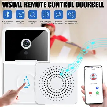 Protingo Namo Belaidžio Vaizdo Doorbell Realiu laiku Stebėti Katės Akis, Trys-in-one Smart Security Doorbell Kamera, Multi-function