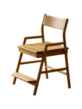 Visi medžio masyvo Japonijos vaikų mokymosi kėdė baltojo ąžuolo atlošas liftable kėdės, stalo, rašymo kėdės, valgomojo kėdės