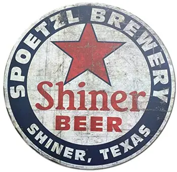 Shiner Alaus Shiner Texas Vintage Stiliaus Apvalus Indas Pasirašyti Metalo Pasirašyti Metalo Dekoro Sienos Pasirašyti Sienos Plakatas Sienų Dekoras Durų Plokštelė
