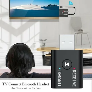 Bluetooth 5.0 Siųstuvas, Imtuvo 2 IN 1 Belaidis Audio 3.5 mm USB Aux Adapteris Automobilio HIFI Audio Belaidžio Garso Imtuvą 42*25*11mm