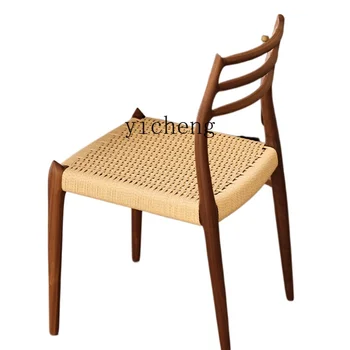 XL Juoda Riešutmedžio Medžio masyvo Valgomojo Kėdės, stalai Kėdės, Pintais Derliaus Cherrywood Kėdė
