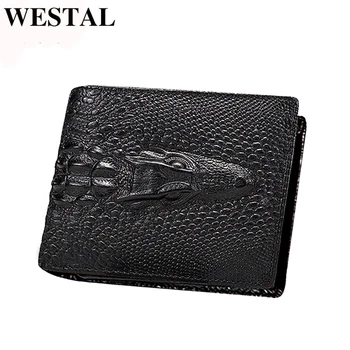 WESTAL modelio vyriškos piniginės odos senovinių monetų piniginės pinigų maišas, kortelės turėtojas dizaino piniginės prabanga rankinėje 4223