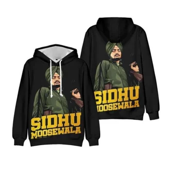 Indijos Reperis Sidhu Moosewala Gobtuvu 3D Spausdinimo Negabaritinių Moterų/Vyrų Hoodie Palaidinukė Streetwear Hip-Hop Megztinis Švarkas viršutinių drabužių siuvimas