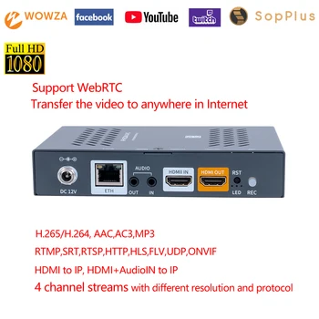 WebRTC H. 265/H. 264 HDMI vaizdo Kodavimo per HTTP RTSP RTMPS UDP ONVIF SRT