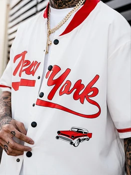 Naujas Mens Negabaritinių Marškinėliai Prarasti Trumpas Rankovės Atsitiktinis Marškinėliai Vasaros Streetwear Vyrų Viršūnes Hip-Hop Grafinis Atspausdintas Mygtuką Apykaklės Marškinėliai