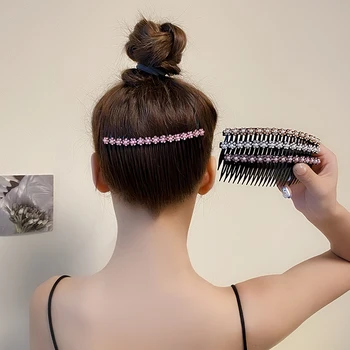 AISHG Rankų darbo Plaukų Šukos Įrašus Dantų Plastiko Staigius Moterų Pusės Pasukti Šukos prancūzijos Gėlių Pearl Staigius Merginos Plaukų Aksesuarai