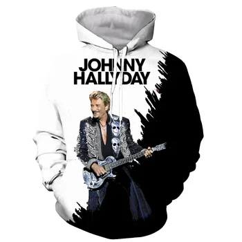 Naujas Populiarus Johnny Hallyday Prancūzija 3D Spausdinimo Vyrų, Moterų Mados T-shirt/Hoodie/Palaidinukė