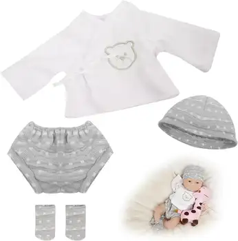 17-22 Colių Reborn Baby Lėlės Drabužiai - Naujagimis Baby Doll Atitikimo Apranga, Aksesuarai Dovanų Rinkinys，Lėlės Priedai