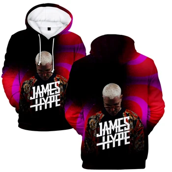 James Hype HipHop Merch 3D Hoodie Rudens Žiemos ilgomis Rankovėmis (Įvelkamų Megztinių Drabužius