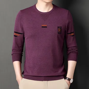 Naujas Mados Prekės Ženklo Sweater Mens Megztinis Dryžuotas Slim Fit Džemperiai Megztų Vilnonių Rudenį Korėjos Stiliaus Atsitiktinis Vyrų Drabužiai 2023