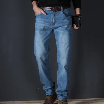 Aukštos klasės Jeans vyriški Europos Stotis 2023 Tiesiai Plius Dydis Paprasta Prekės Džinsinio audinio Kelnės