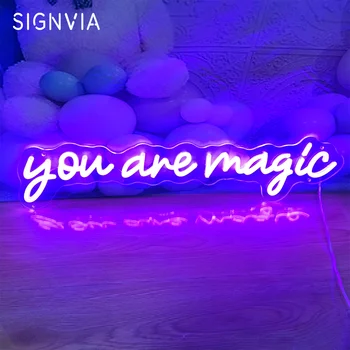 Jūs Esate Magijos LED Neonas Pasirašyti Šviesiai, Kambario Puošimas, Vestuvių Gimtadienio Neoninis Ženklas, Miegamojo, Viešbučio, Sienų Apdaila USB Naktį Žibintai