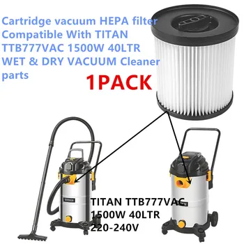 1 pakelis Kasetė dulkių HEPA filtras Suderinama Su TITAN TTB777VAC 1500W 40LTR WET & DRY 