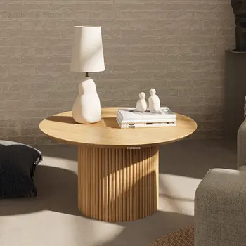 Japonų Medžio masyvo Apvalus Mini staliukas Dizaineris Laisvalaikio Pusėje Lentelėje Gyvenimo Kambario Baldai Europos Derliaus Kavos Staliukai