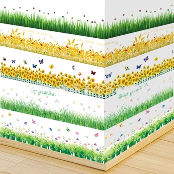 Sienų Apdaila Baseboard Koridorius, TV Foną, Apdailos PVC lipnus Popierius Įvairių švelnių Gėlių ir Naujus Modelius