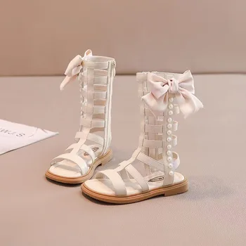 Merginos Romos sandalai 2023 vasaros Mados nauja vaikų korėjos batai mergaitės Princesė minkštas padas neslidus avalynė