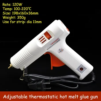 120W Didelis Diafragmos Hot Melt Glue Gun Ilgai angos Skersmuo Pramoninių Klijų Pistoletas 