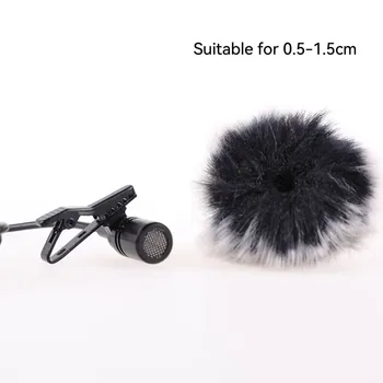 Mic apsauginės ausinės Vėjo Ausines Mikrofonas, Ausines Muzikos Instrumentai Vilnos Padengti Clip-on Lavalier Mic Furry prekinis, galinis Stiklo Mic