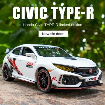 1:32 lydinio Honda Civic TYPE-R modelis grįžimas garso, šviesos, durų žaislas automobilis
