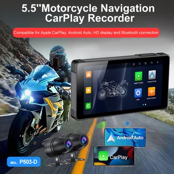 5.5 Colių Dual Bluetooth Motociklo Specialios Navigator Jutiklinis Ekranas Motociklo CarPlay IPX7 atsparus Vandeniui Automobilių DVR