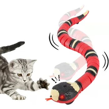 Interaktyvios Smart Jutikliai Katė Žaislas Gyvatė USB Įkrovimo Kačiukas Žaislai, Patalpų Katėms, Automatiniai Elektroninių Sudėtinga Gyvatė Augintiniai Žaislas