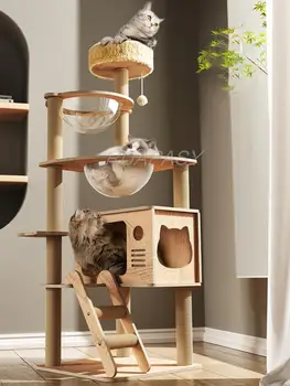 Katė Laipiojimo Rėmas Multi-Lygio Kačių Medis, Medžio Laipiojimo Lentynos Kosmoso Kapsulė Po Namu Sizalio Braižymo Žaislas Šokinėja Platforma Bokštas
