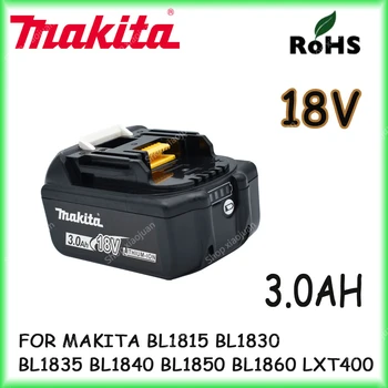 3000mAh100% Originalus Makita 18V 3.0 Ah Įkraunamas Elektros Įrankiais, Baterija Su LED Li-ion Pakeitimo BL1860B BL1860 BL1850 300mAh