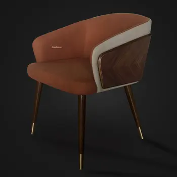 Dizaineris Namų Valgomojo Kėdės Šiaurės Medžio masyvo Kėdės, Virtuvės Baldai, Modernios Užsakymą Foteliai Odos Meno Atgal Valgomojo Kėdės