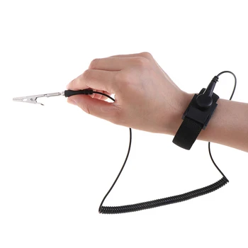 Reguliuojamas anti-static esd dirželis antistatikas įžeminimo apyrankę ant riešo juosta įrankis