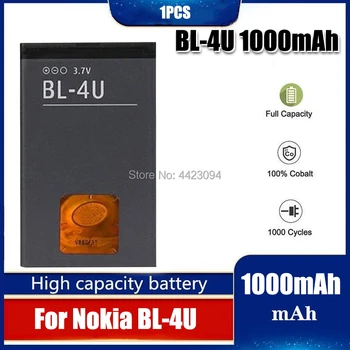 1pc 1000mAh baterija BL-4U BL4U BL 4U Li-ion Telefono Baterija 